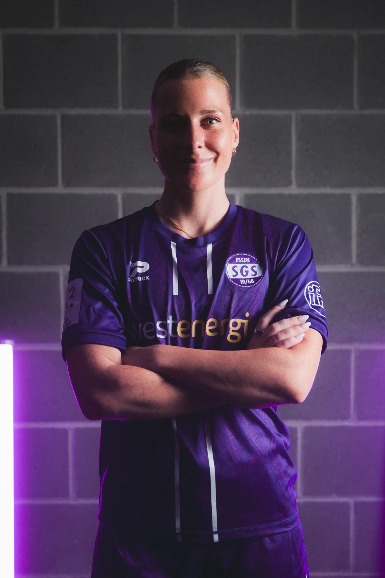 Spielerin der SGS Essen im Patrick-Trikot